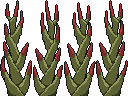Umber and red spikes