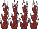 First pass of natural looking red spikes with grey tips