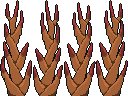beige and red spikes